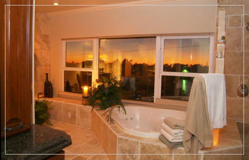 Solid rock throughout master bath