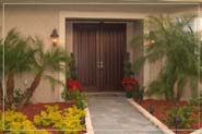 Solid double door entrance